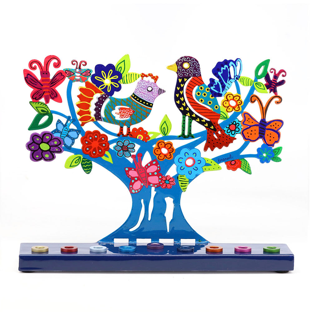 Birds & Butterflies Hanukkiah