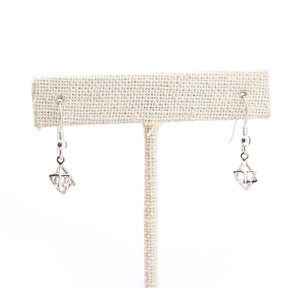 Sterling Merkava Star of David Earrings