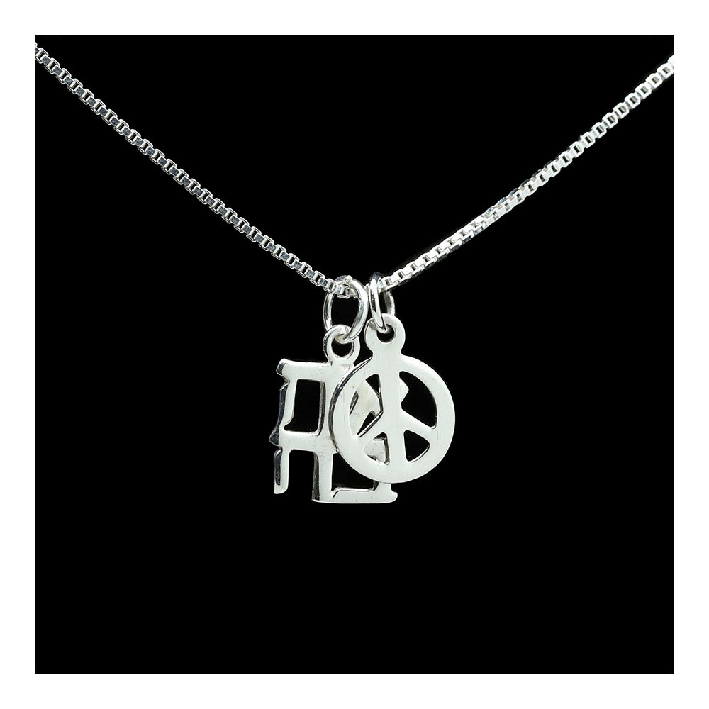 Sterling Ahava & Peace Necklace