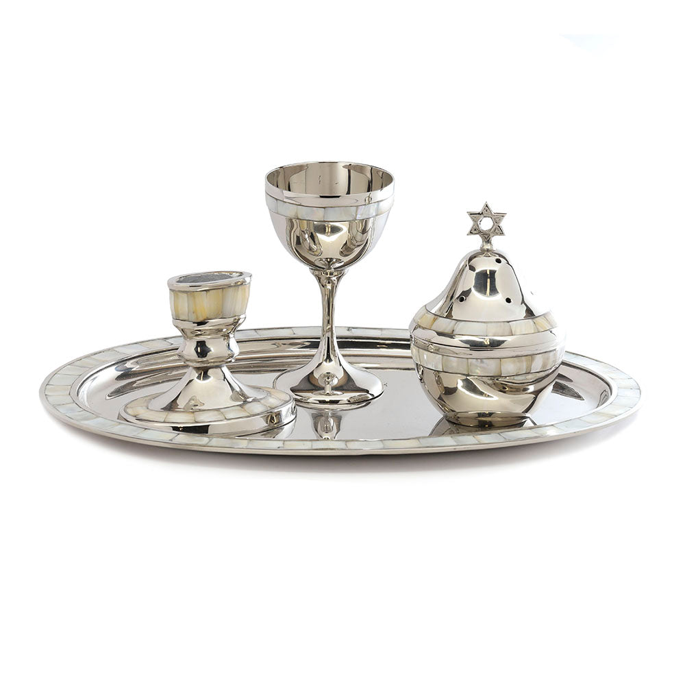 Mother of Pearl Inlaid Havdallah Set