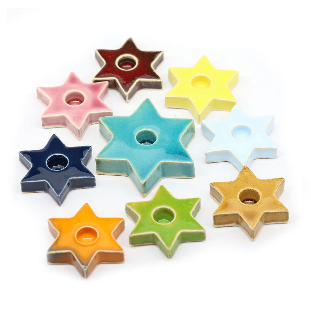 Ceramic Star of David Hanukkia