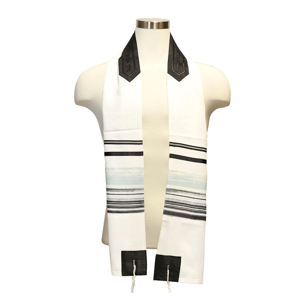 Tallit Set Black and Aqua