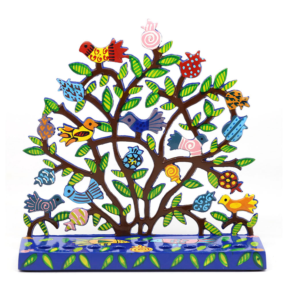 Pomegranates & Birds Hanukkiah