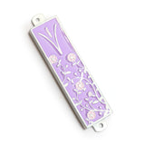 Mezuzah with Flowers on Pewter