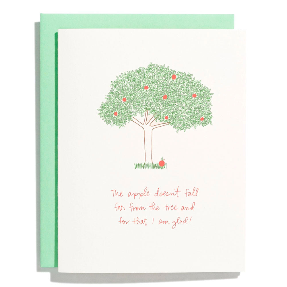 Apple Doesn't Fall Far - Letterpress Greeting Card