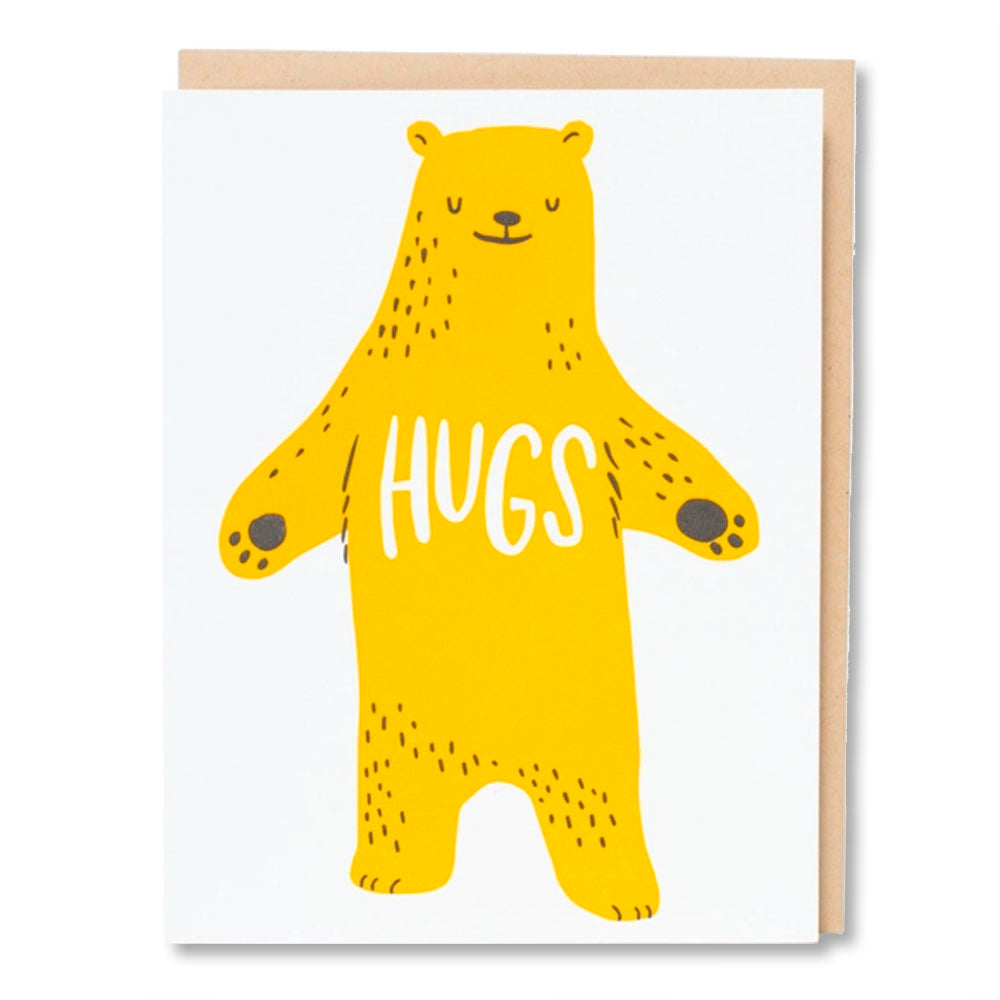 Sympathy Bear Hugs Letterpress Greeting Card