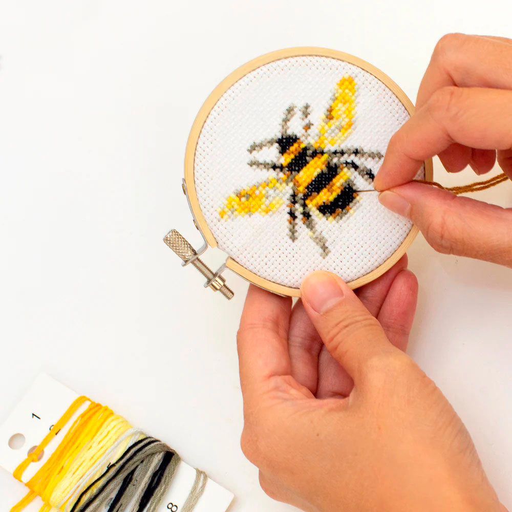 Bee Mini Cross Stitch Embroidery Kit