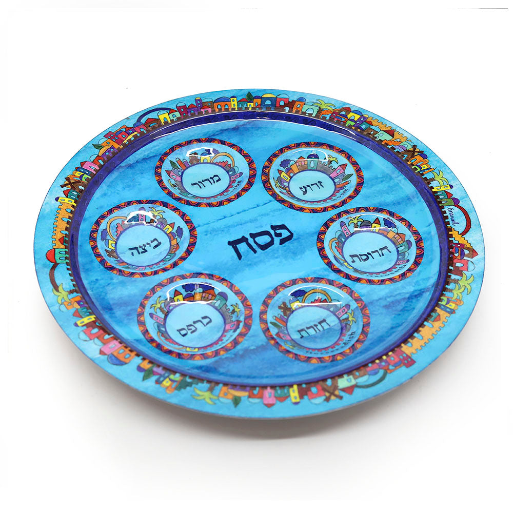 Hand Painted Aluminum Seder Plate