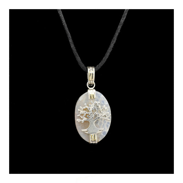 Sterling Tree of Life on Quartz Necklace