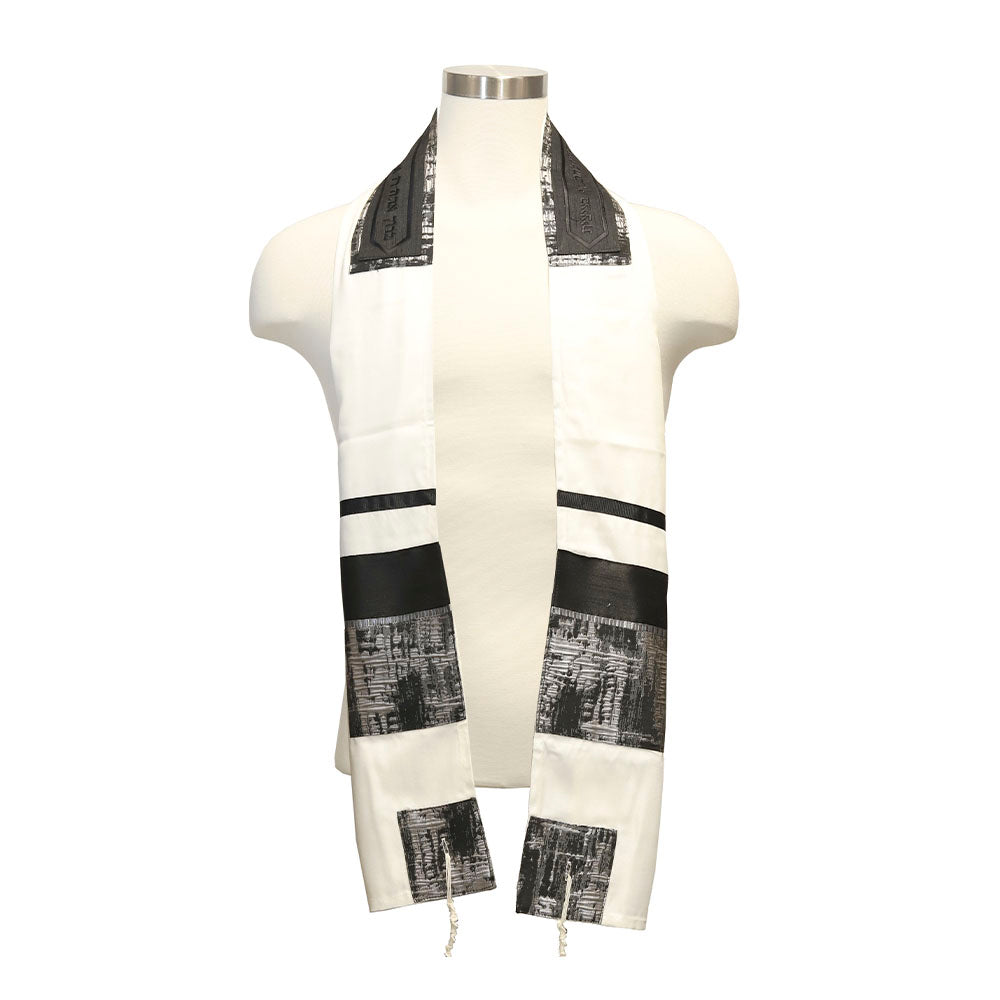 Tallit Set Kotel Black and Silver