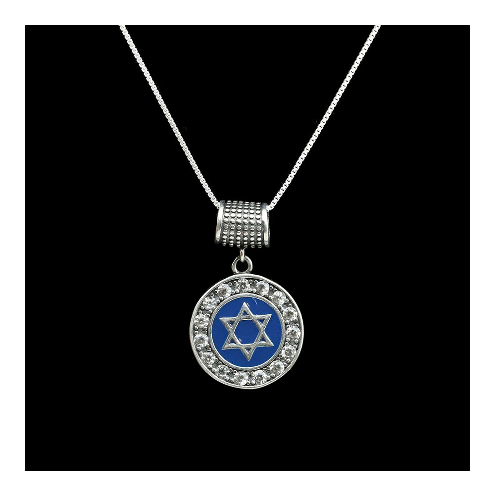 Star of David in Circle Necklace