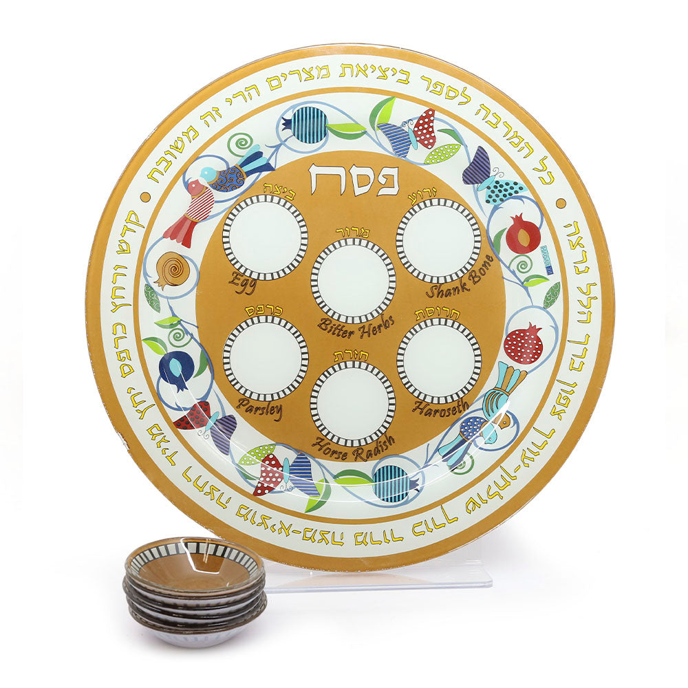 Seder Plate in Brown