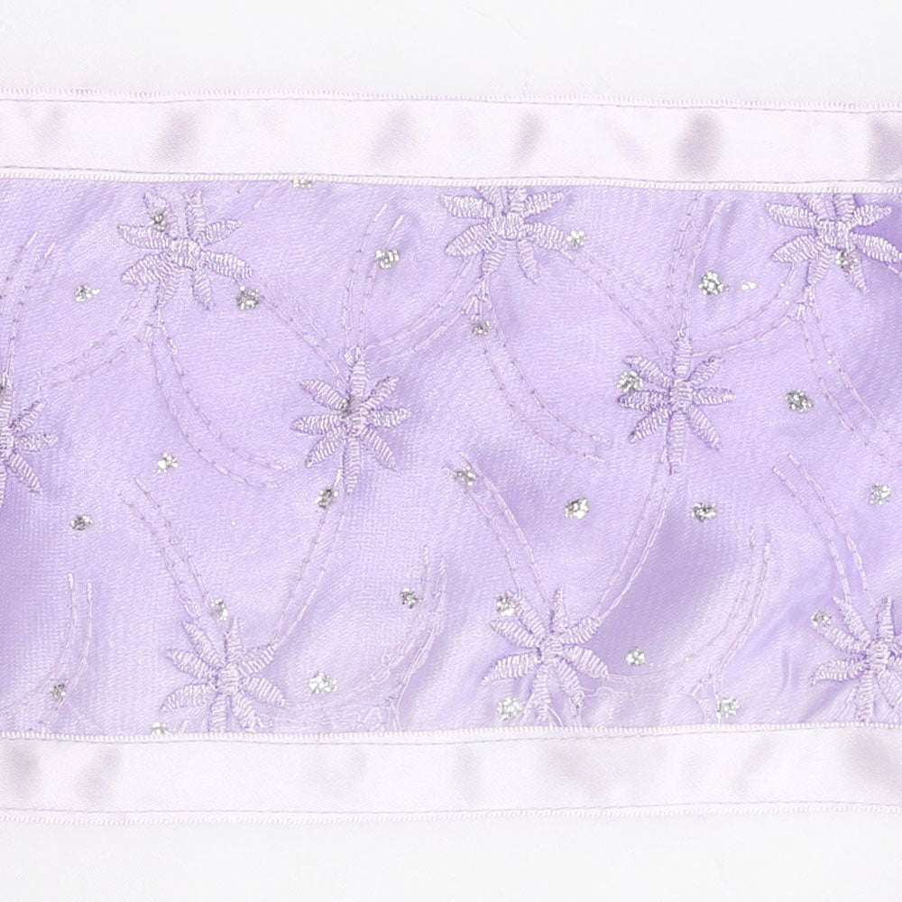 Lavender Embroidered Flowers Tallit Set