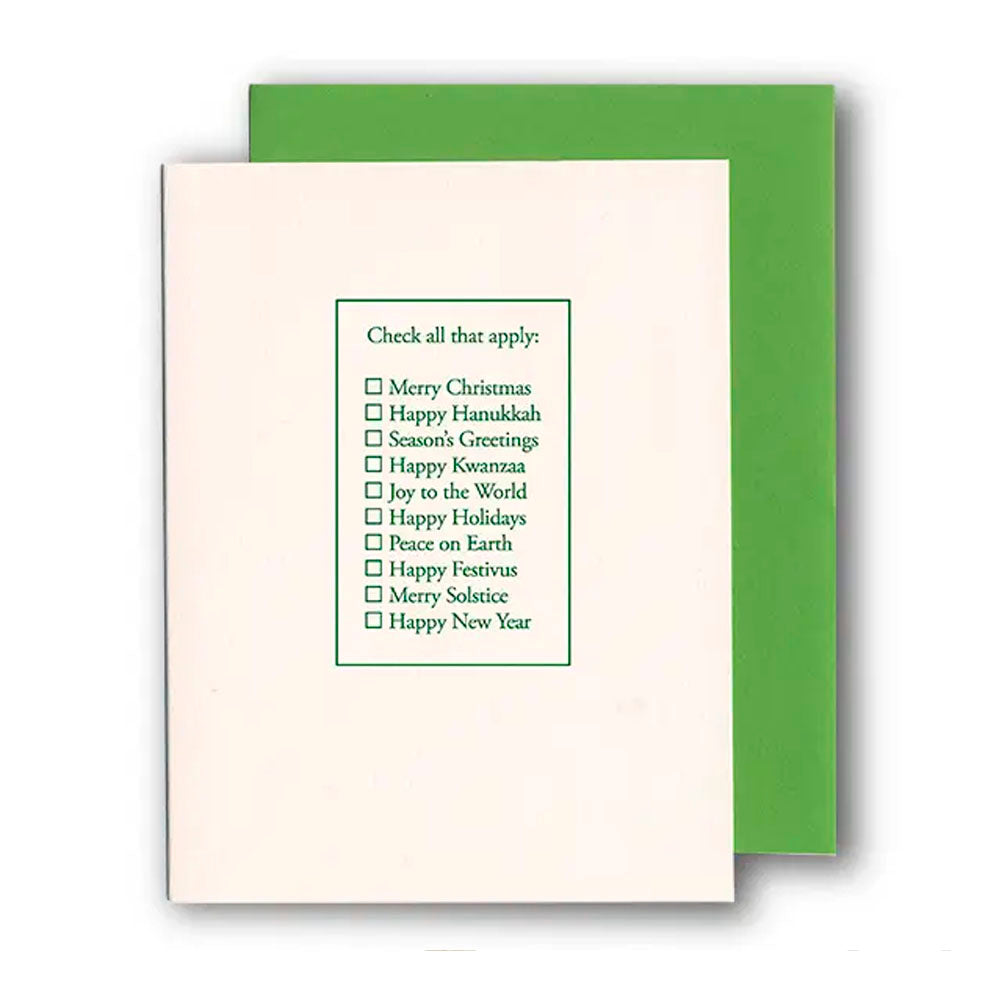 Check All That Apply Greeting Card