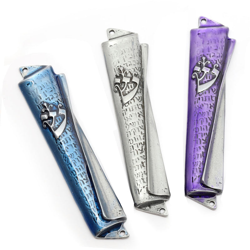 Scroll Style Mezuzah Case - Assorted Colors