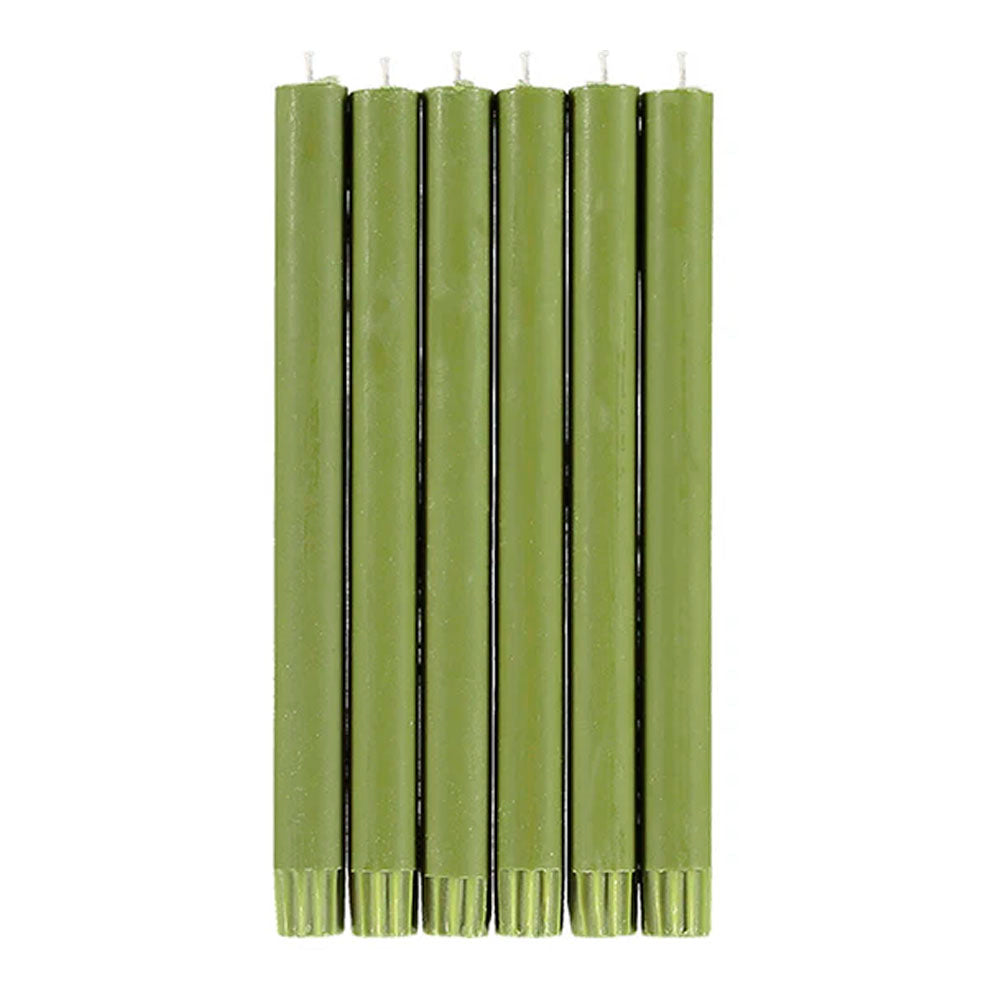 Olive Eco Dinner Candles, Gift Box of 6