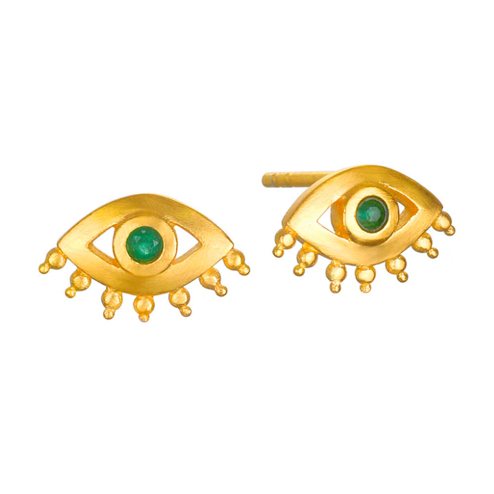 Evil Eye Emerald Earrings