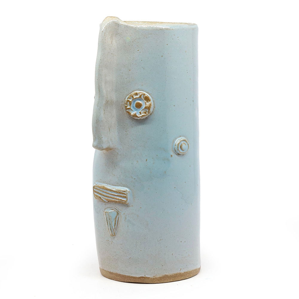 Tall Cylinder Vase with Golem Face