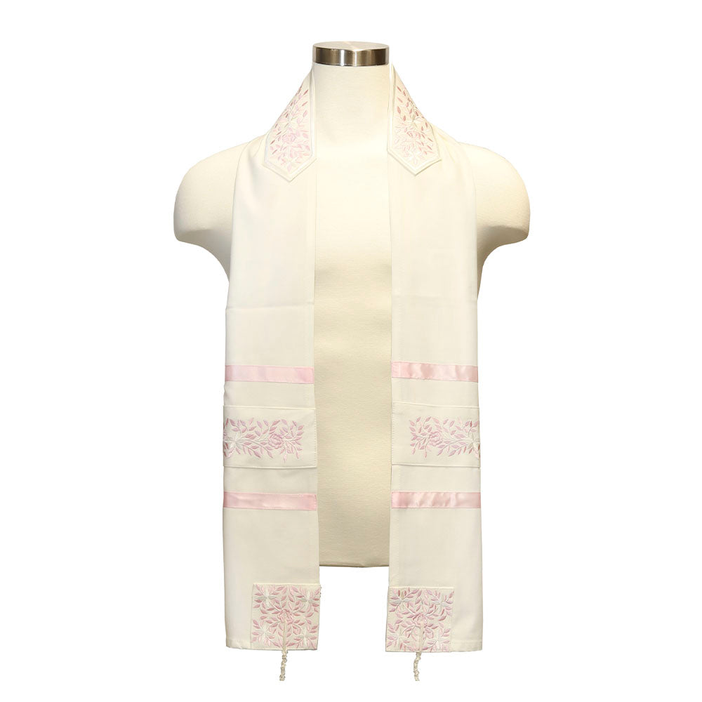 Tallit Set Pink Embroidered Rose