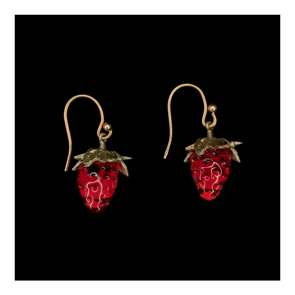 Strawberry Dainty Wire Earrings