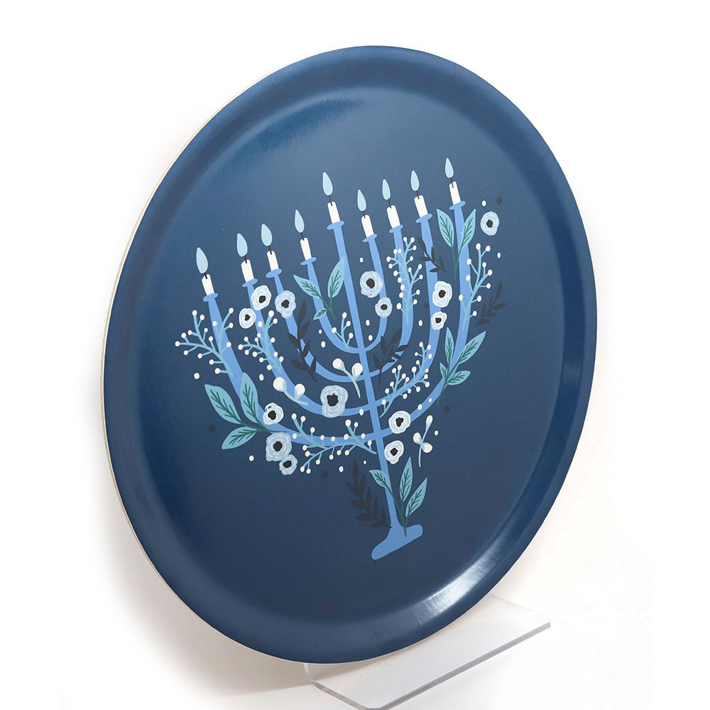 Floral Menorah Serving Tray