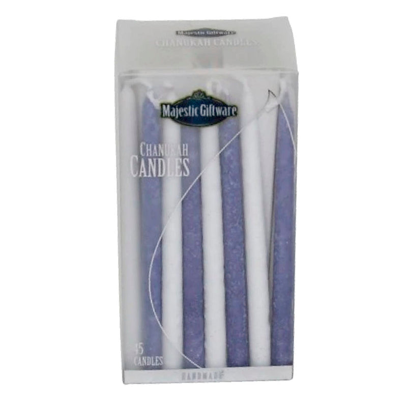 Blue and White Hanukkah Candles