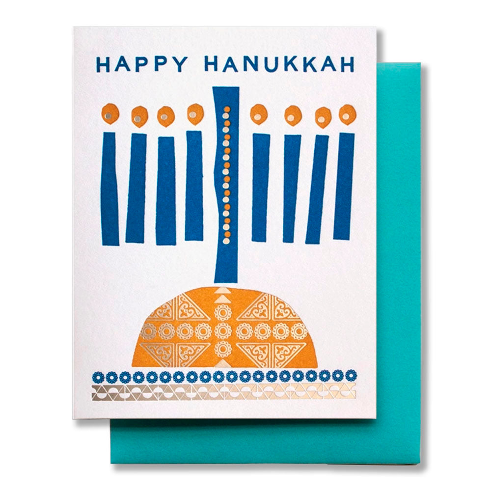 Hanukkah Candles Foil Greeting Card