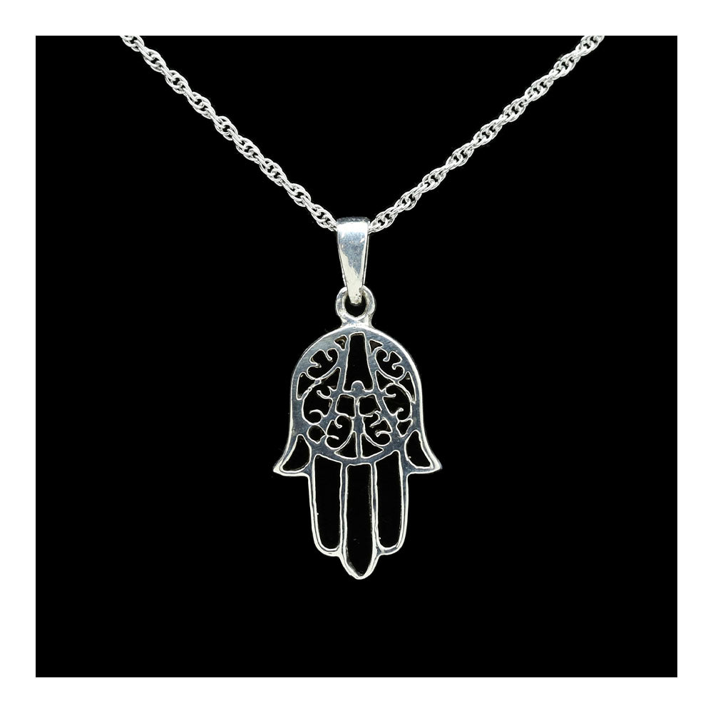 Sterling Filigree Hamsa Necklace