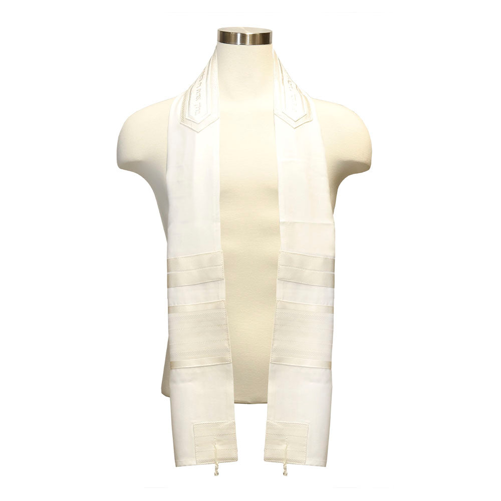 Tallit Set Cream & White