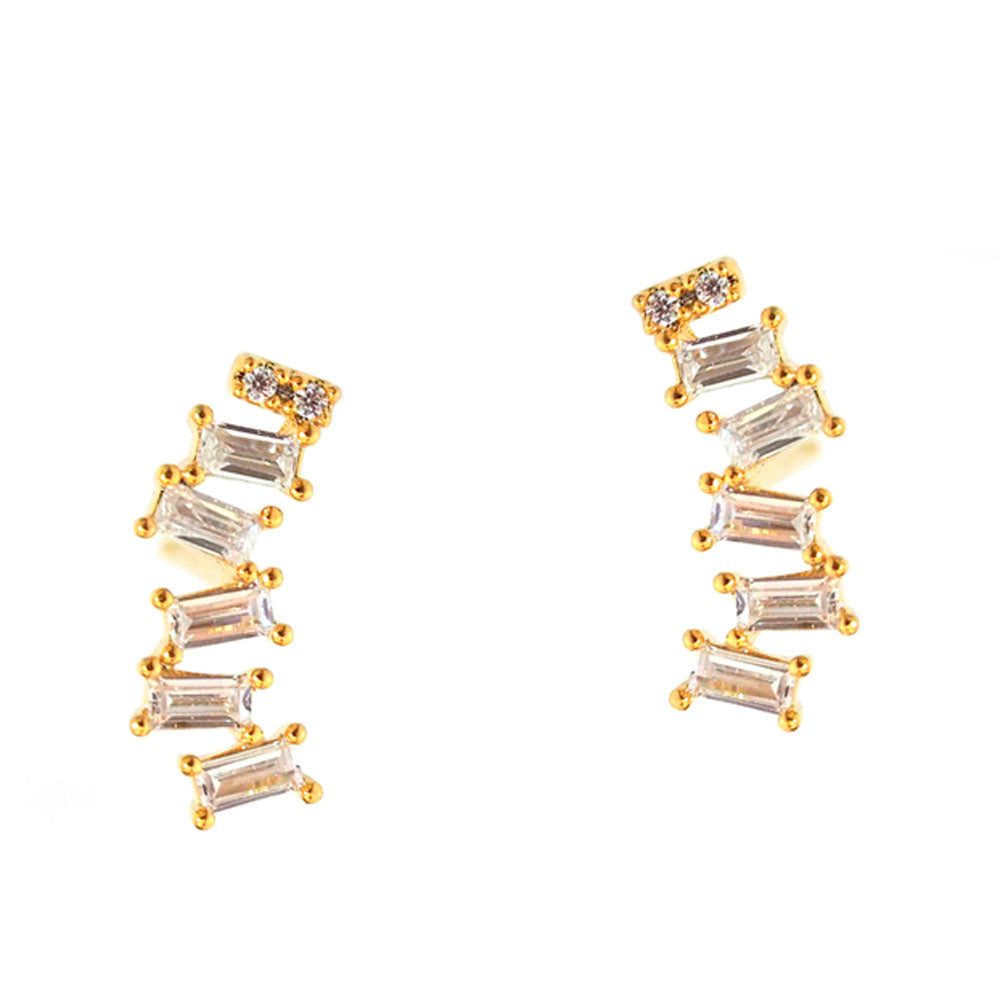 Climber Earrings with Cubic Zirconia  Accents