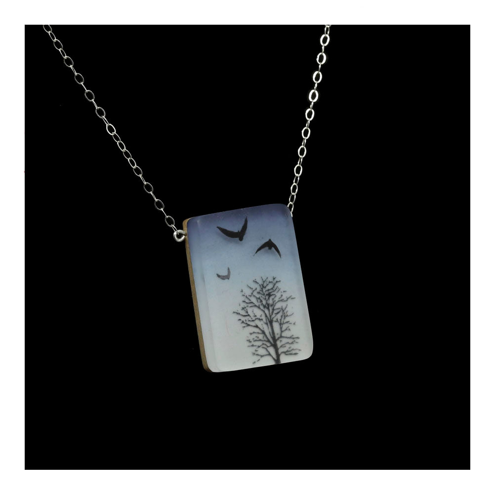 Over the Trees Painted Necklace