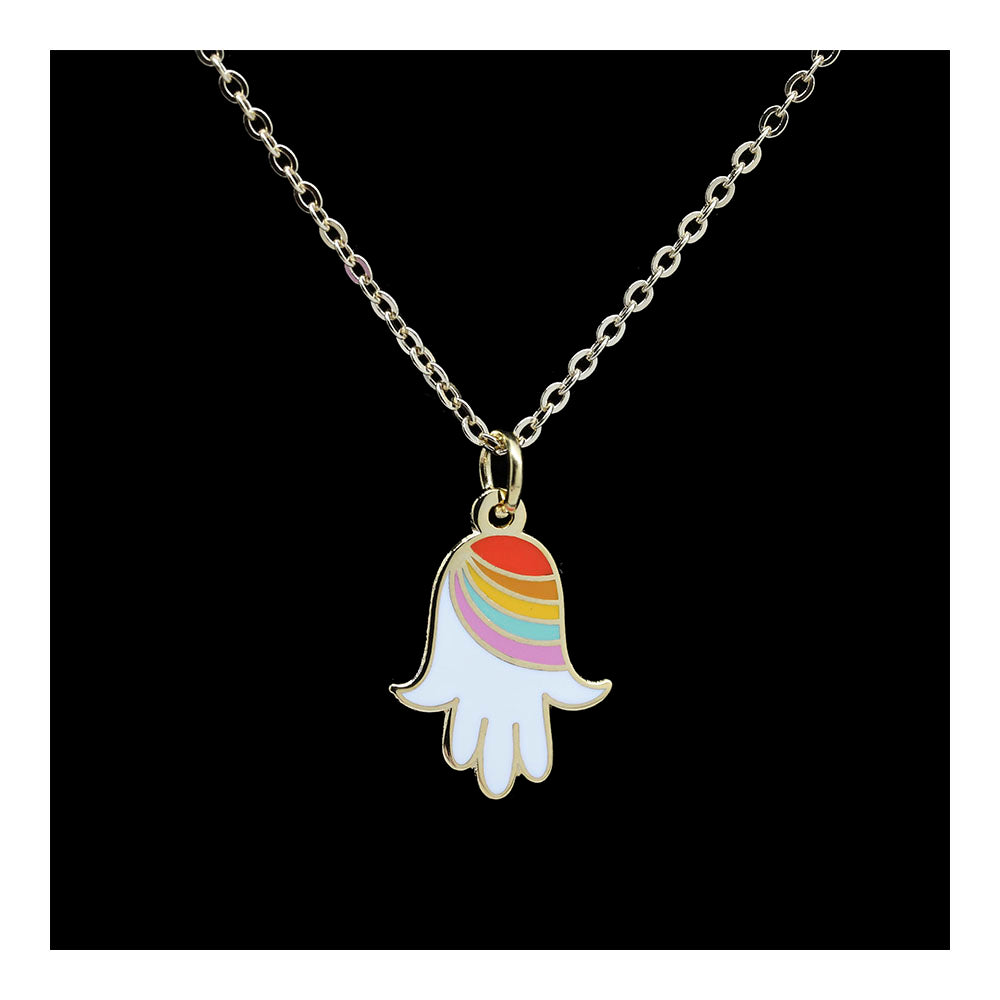 Rainbow Hamsa Necklace