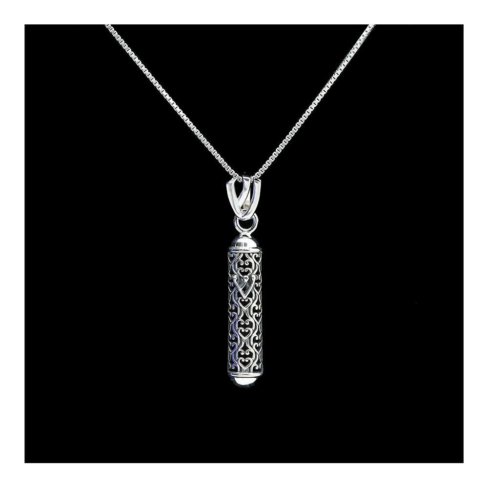 Sterling Filigree Mezuzah Necklace