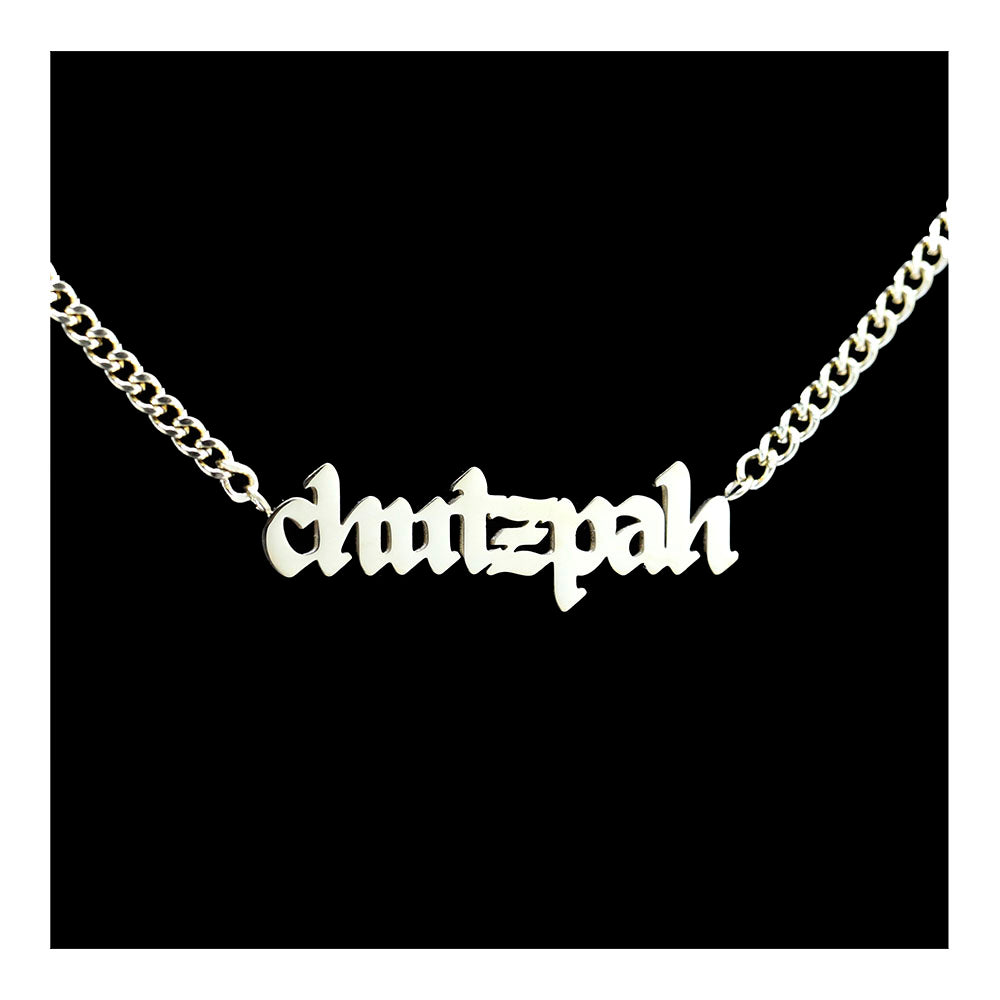 Chutzpah Blackletter Gothic Font Necklace