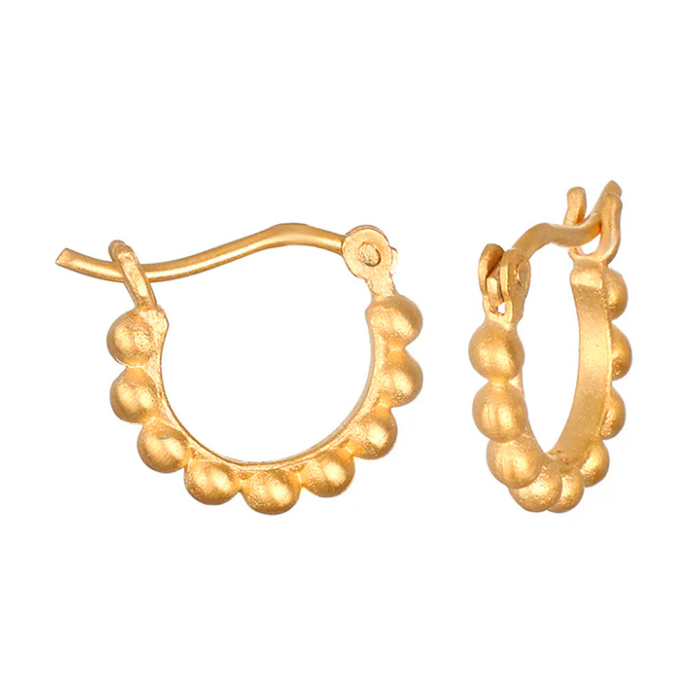 Simple Treasure Dot Hoop Gold Earrings