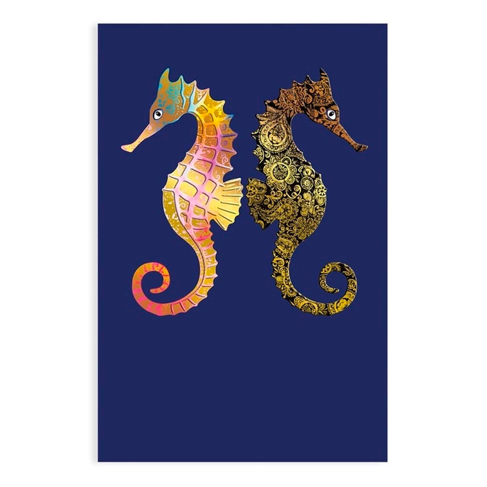 Seahorses - Gold Foil Greeting Card