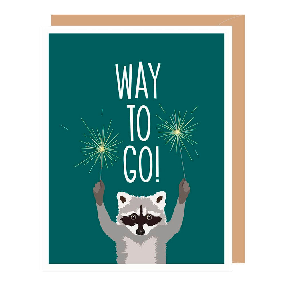 Raccoon with Sparklers Congratulations Greeting Card
