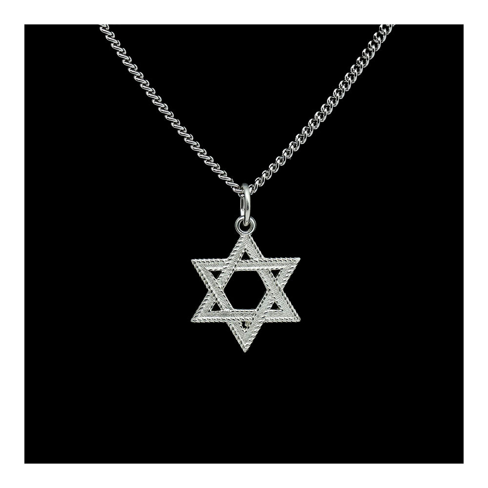 Star of David Sterling Silver Pendant Necklace