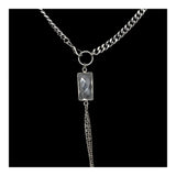 Gunmetal Necklace with Crystals