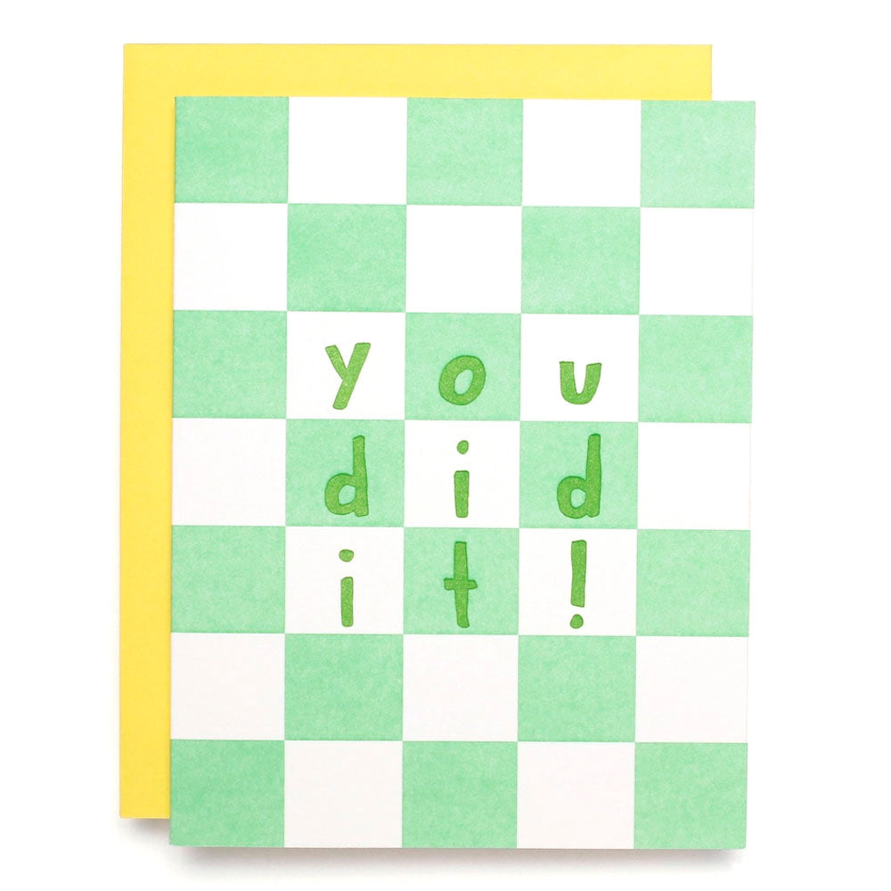 You Did It Checker - Letterpress Greeting Card
