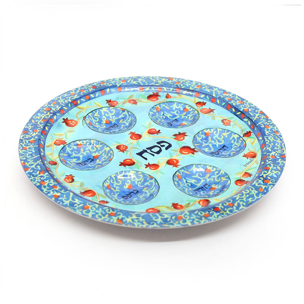 Hand Painted Aluminum Seder Plate