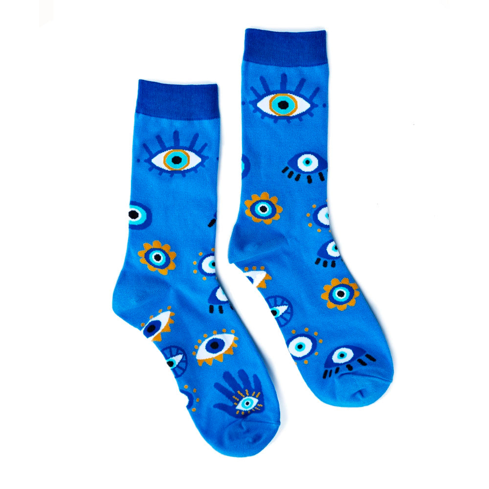 Evil Eye 100% Cotton Women's Crew Socks