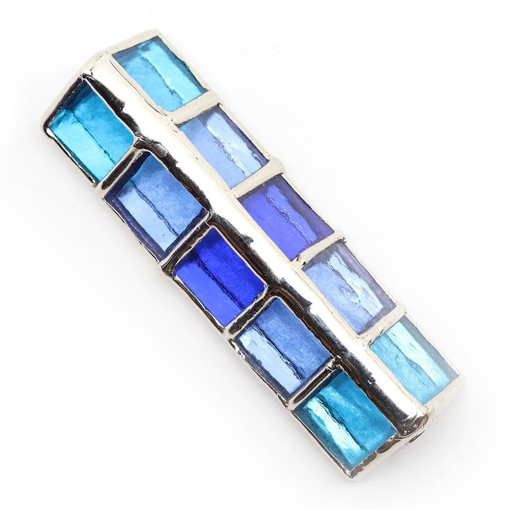 Glass and Stainless Silver Plated Mezuzah