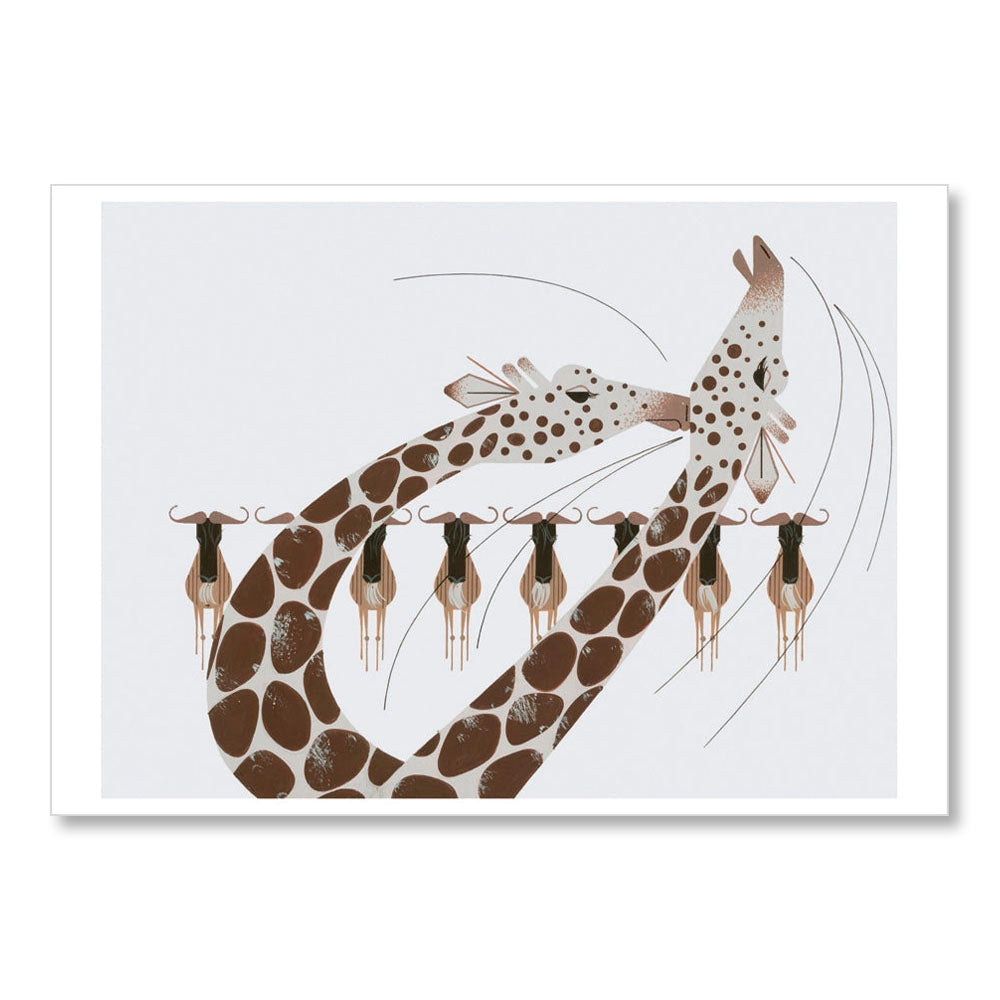 Neck and Neck Charley Harper Greeting Card