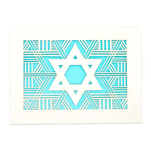 Star of David Papercut Greeting Card