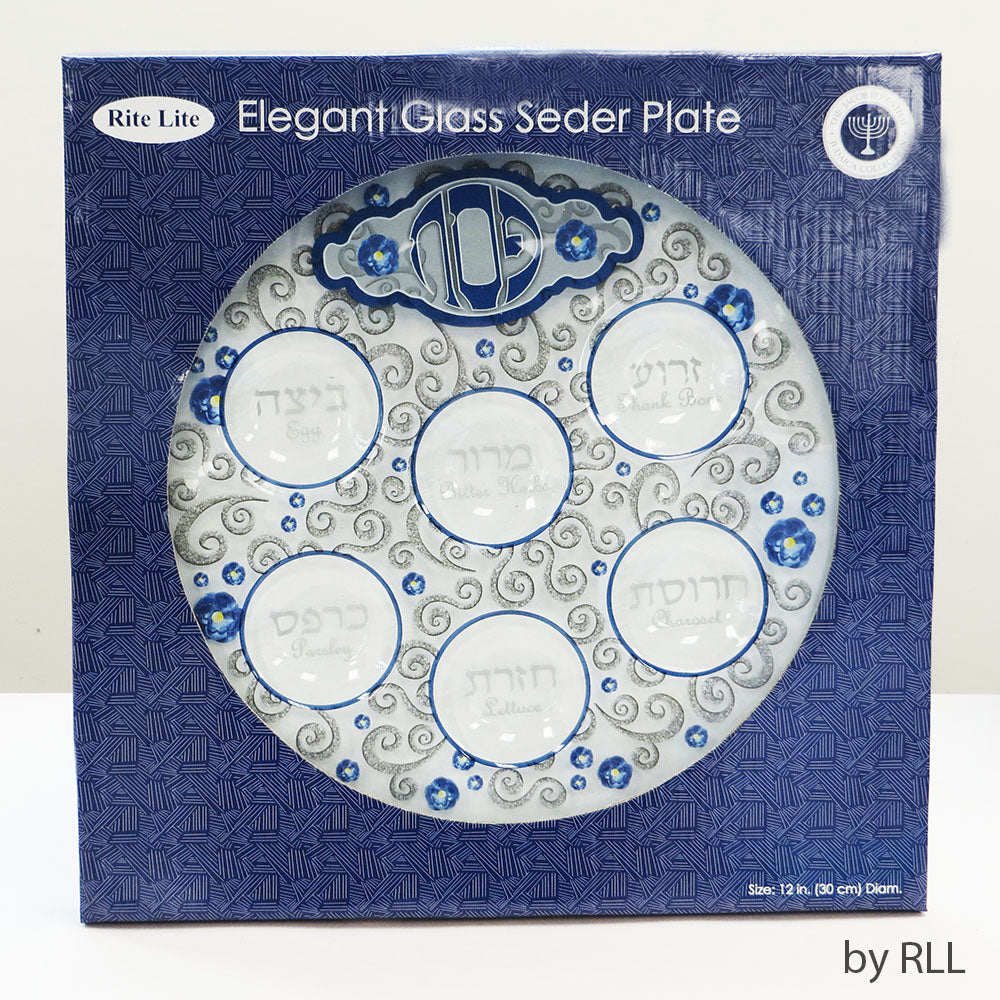 Elegant Round Glass Seder Plate