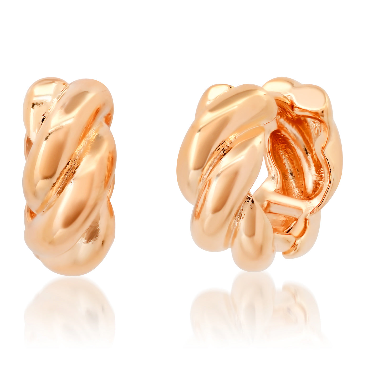 Organic Twisted Huggie Earrings