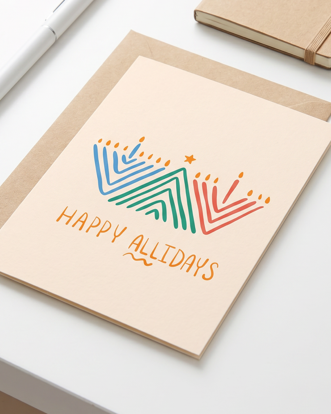 Happy Holidays (Happy Allidays) Card - Christmas, Hanukkah, Kwanzaa