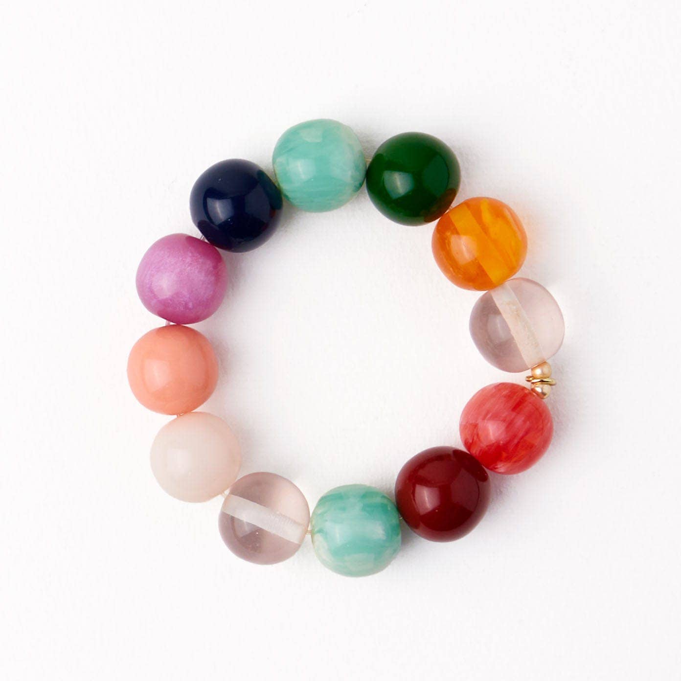 Cece Large Resin Bead Bracelet Multi Color