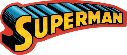 Sticker - Superman Retro Text Logo